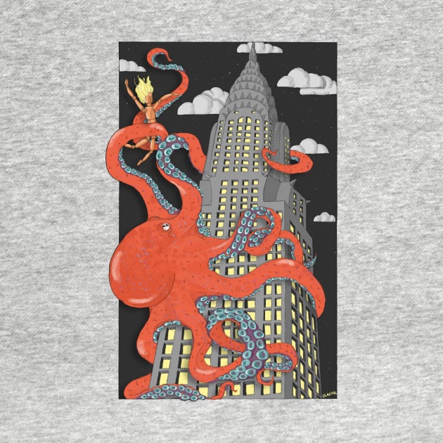 Octopus attacks New York City! by LeahHa